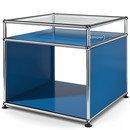 USM Haller Side Table with Extension, Gentian blue RAL 5010
