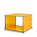 USM Haller Side Table with Side Panels, 50 cm, without interior glass panel, Golden yellow RAL 1004