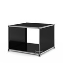 USM Haller Side Table with Side Panels, 50 cm, without interior glass panel, Graphite black RAL 9011
