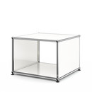 USM Haller Side Table with Side Panels, 50 cm, without interior glass panel, Pure white RAL 9010
