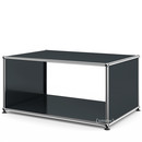USM Haller Side Table with Side Panels, 75 cm, without interior glass panel, Anthracite RAL 7016