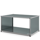 USM Haller Side Table with Side Panels, 75 cm, without interior glass panel, Mid grey RAL 7005