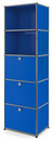 USM Haller Bookcase 50, With 3 drop-down doors, Gentian blue RAL 5010