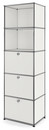 USM Haller Bookcase 50, With 3 drop-down doors, Pure white RAL 9010