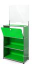 USM Haller Counter M with Security Screen and Hatch, USM green, With feet