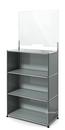 USM Haller Counter M with Security Screen, Mid grey RAL 7005, With feet