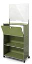 USM Haller Counter M with Security Screen and Hatch, Olive green RAL 6003, With castors