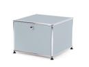 USM Haller Printer Container, 50 cm, USM matte silver, With feet