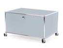 USM Haller Printer Container, 75 cm, USM matte silver, With castors