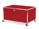 USM Haller Printer Container, 75 cm, USM ruby red, With castors