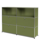 USM Haller Highboard L with 4 Drop-down Doors, Olive green RAL 6003