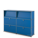 USM Haller Highboard L with Angled Shelves, Gentian blue RAL 5010