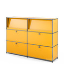 USM Haller Highboard L with Angled Shelves, Golden yellow RAL 1004
