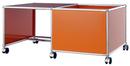 USM Haller Mobile Desk for Kids, Case right, Pure orange RAL 2004 - USM ruby red