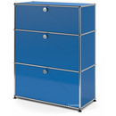 USM Haller Storage Unit with 3 Drawers, H 95 + 4 x W 75 x D 35 cm, Gentian blue RAL 5010