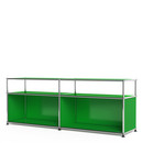 USM Haller Lowboard L with Extension, Customisable, USM green, Open, Without cable entry hole
