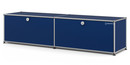 USM Haller Lowboard L with 2 Drop-down Doors, Steel blue RAL 5011