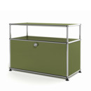 USM Haller Lowboard M with Extension, Customisable, Olive green RAL 6003, With drop-down door, Without cable entry hole