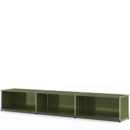 USM Haller Lowboard XL, Edition olive green, Customisable, Open, 35 cm
