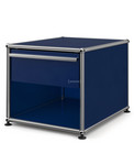 USM Haller Bedside Table with Drawer, Steel blue RAL 5011, Small (H 39 x B 42,5 x D 53 cm)