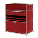 USM Haller Surgery Sideboard, USM ruby red, All compartments with a lock