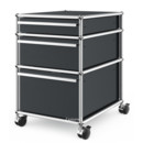USM Haller Mobile Pedestal with 3 Drawers Type II (with Counterbalance), No locks, Anthracite RAL 7016