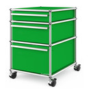 USM Haller Mobile Pedestal with 3 Drawers Type II (with Counterbalance), No locks, USM green