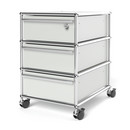 USM Haller Mobile Pedestal with 3 Drawers Type I (with Counterbalance), Top drawer with lock, Light grey RAL 7035