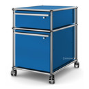 USM Haller Mobile Pedestal with Hanging File Basket, All compartments with a lock, Gentian blue RAL 5010