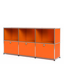 USM Haller Sideboard 50, Customisable, Pure orange RAL 2004, Open, With 3 drop-down doors