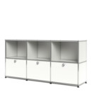 USM Haller Sideboard 50, Customisable, Pure white RAL 9010, Open, With 3 drop-down doors