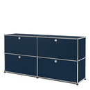 USM Haller Sideboard L, Customisable, Steel blue RAL 5011, With 2 drop-down doors, With 2 drop-down doors