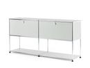 USM Haller Sideboard L with 2 Drop-down Doors, Lower Tier Structure, Light grey RAL 7035
