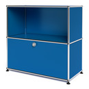 USM Haller Sideboard M, Customisable, Gentian blue RAL 5010, Open, With drop-down door