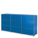 USM Haller Counter Type 1, Gentian blue RAL 5010, 225 cm (3 elements), 50 cm