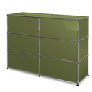 USM Haller Counter Type 1, Olive green RAL 6003, 150 cm (2 elements), 50 cm