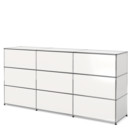 USM Haller Counter Type 1, Pure white RAL 9010, 225 cm (3 elements), 50 cm