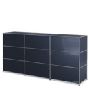 USM Haller Counter Type 1, Steel blue RAL 5011, 225 cm (3 elements), 50 cm