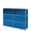 USM Haller Counter Type 2 (with Angled Shelves), Gentian blue RAL 5010, 150 cm (2 elements), 35 cm