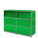 USM Haller Counter Type 2 (with Angled Shelves), USM green, 150 cm (2 elements), 50 cm