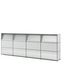 USM Haller Counter Type 2 (with Angled Shelves), Light grey RAL 7035, 300 cm (4 elements), 35 cm