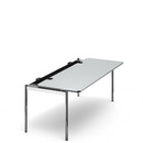 USM Haller Table Advanced, 200 x 75 cm, 02-Pearl grey laminate, Without hatch