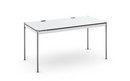 USM Haller Table Plus, 150 x 75 cm, 02-Pearl grey laminate, Without hatch