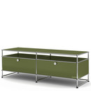 USM Haller TV-Board L, Olive green RAL 6003