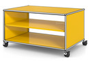USM Haller TV Lowboard with Castors, Without drop-down door, without rear panel, Golden yellow RAL 1004