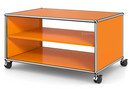 USM Haller TV Lowboard with Castors, Without drop-down door, without rear panel, Pure orange RAL 2004