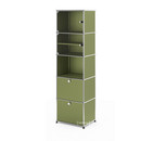 USM Haller Vitrine, H 179 x W 53 x D 38 cm, Olive green RAL 6003, No locks