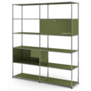 USM Haller Living Room Shelf L, Olive green RAL 6003