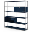 USM Haller Living Room Shelf L, Steel blue RAL 5011