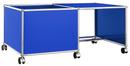 USM Haller Mobile Desk for Kids, Case left, Gentian blue RAL 5010
